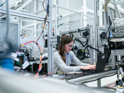 engineer working on a computer