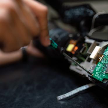 engineer working on a computer